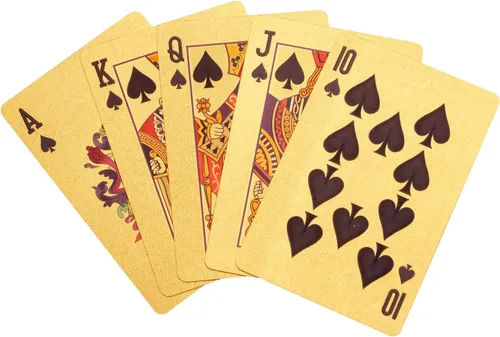 Vista 3 de ONE250 Premium 54pcs/Pack 24K Gold Foil Plated Poker Impermeable Lavable Plegable PVC Plástico Naipes