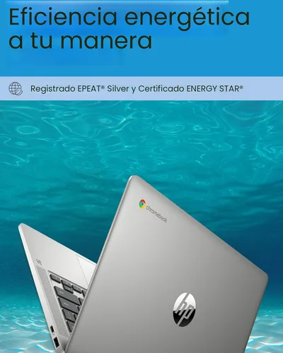 Vista 6 de HP Laptop Chromebook de 14 pulgadas, Intel Celeron N4120, 4 GB de RAM, 64 eMMC, pantalla HD, Chrome OS, gráficos Intel UHD 600, batería de larga