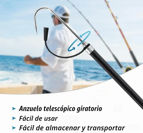 Vista 3 de KOMCLUB Telescopic Fishing Gaff with Super Sharp Spear Hook