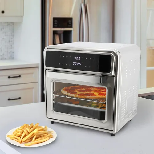 Vista 2 de Horno freidora de aire digital de acero inoxidable de 21.13 cuartos de galón, horno de convección multifunción con 4 elementos calefactores