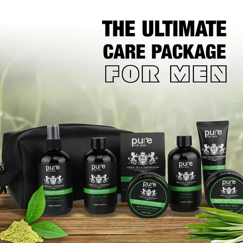 Vista 4 de Cesta de regalo de spa para hombres, juego de regalo de baño y cuerpo. Cesta de spa para hombre para regalos de vacaciones para él (XL)