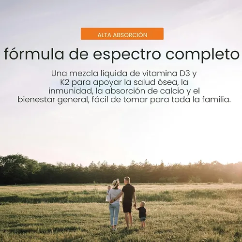 Vista 7 de NutraChamps Gotas de vitamina D3 K2, vitamina líquida D3 5000 UI y K2 D3 con MK7, gotas de vitamina D para niños, huesos, salud cardíaca e