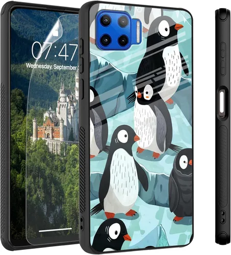 Vista 69 de Funda para Motorola Moto Edge 2022, cubierta trasera de vidrio templado con protector de pantalla, funda protectora a prueba de golpes para Motorola