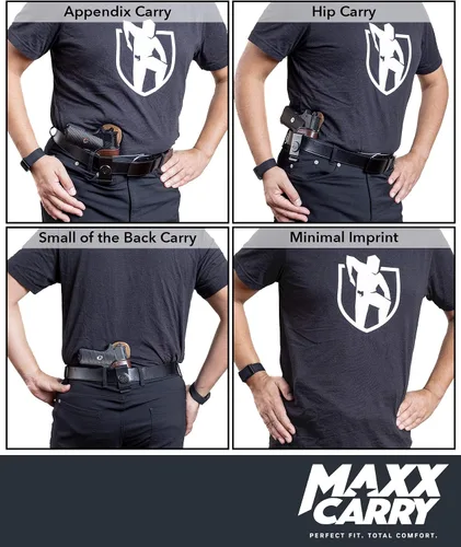 Vista 5 de Maxx Carry Dentro de la funda de cuero de la cintura se adapta a Kimber Ultra Carry II. Funda IWB.