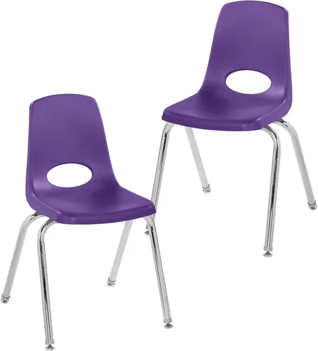 Vista 20 de FDP 15407-BL - Silla escolar apilable de 8 pulgadas con deslizadores de Azul