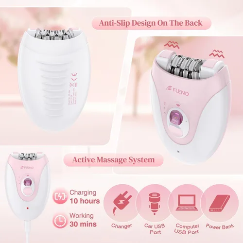 Vista 4 de Depiladora, depiladora para mujeres, depilación facial para mujeres, recargable, dispositivo de eliminación de vello de 2 velocidades con 36 pinzas