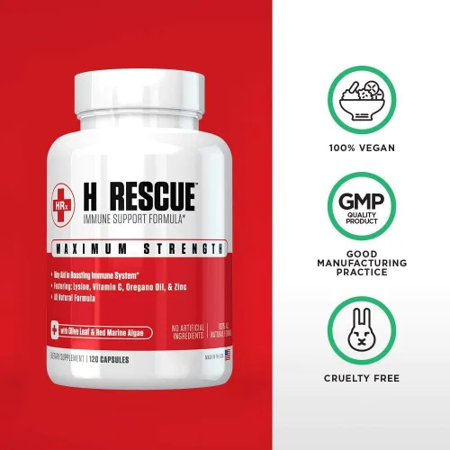 Vista 7 de Re+Gen Nutrition H Rescue Suplemento de apoyo inmunológico para adultos, cápsulas con zinc, vitamina C, aminoácido de lisina L y aceite de orégano