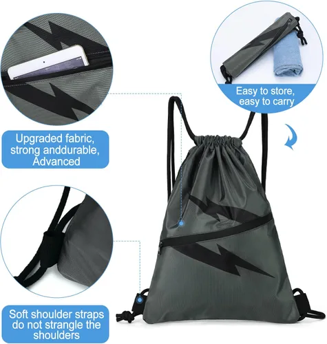 Vista 6 de BOXSAM Mochila escolar, Gris (Grey-A), Classic