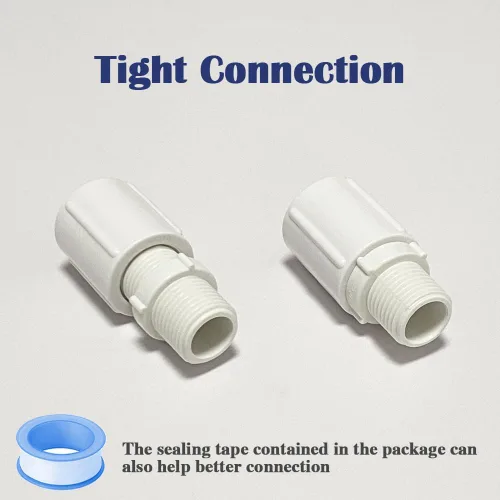 Vista 5 de 12 conectores adaptadores de tubo de acoplamiento de tubería de PVC roscados hembra a hembra de 1/2 pulgada para rociadores, sistema de riego por