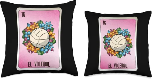 Vista 3 de El Voleibol Mexican Slang Chicano Bingo Cards Throw Pillow