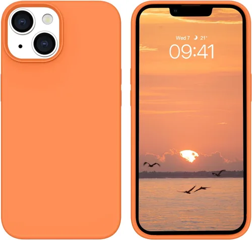 Vista 11 de BENTOBEN Funda compatible con iPhone 14, silicona suave, goma de gel, forro de microfibra, parte trasera dura, a prueba de golpes, funda protectora