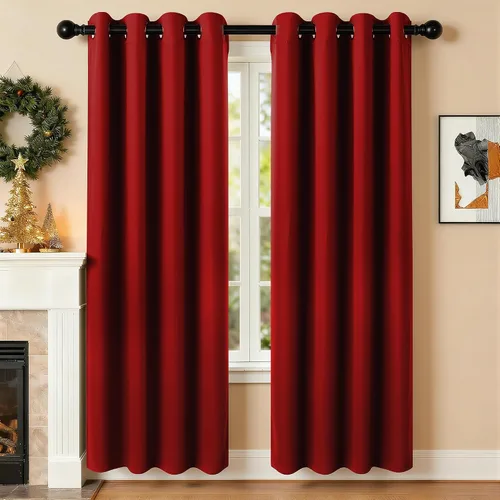 Vista 51 de Cortinas de oscurecimiento de habitación de 45 pulgadas de largo para dormitorio y sala de estar, cortinas térmicas aislantes con ojales