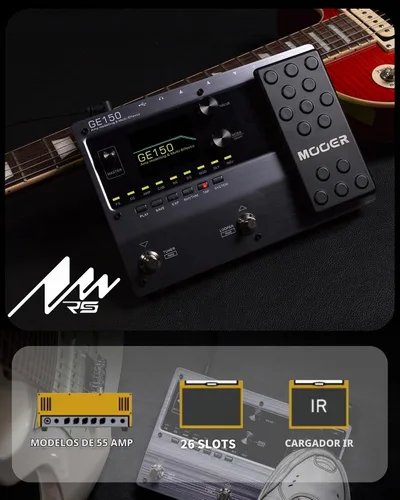 Vista 4 de MOOER GE150 Pedal Multiefectos de Modelado de Amplificador de Guitarra Eléctrica Procesador Portátil de Múltiples Efectos con Expresión y Carga IR