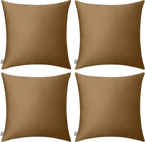 Vista 44 de Thmyo - Paquete de 4 fundas de almohada decorativas de 100 % algodón para lumbar, cómodas, sólidas, para Navidad/Halloween, fundas de cojín Blanco