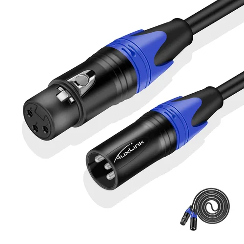 Vista 11 de Cable XLR, cables de micrófono de 1.5 pies, cable XLR corto macho a hembra de 3 pines adecuado para sistemas de altavoces, estación de radio