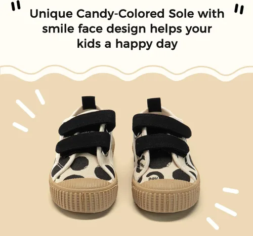 Vista 9 de Zapatos para niños y niñas, zapatos de lona con velcro y suela de color caramelo, tallas 6-14