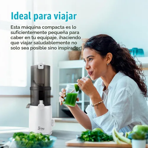 Vista 7 de Shine Multi-Batch Compact Cold Press Juicer SMB-1, manos libres, tolva de alimentación continua, portátil Blanco
