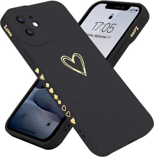 Vista 12 de Teageo Funda compatible con iPhone 12 Pro Max de 6.7 pulgadas para mujeres y niñas, bonito corazón de lujo