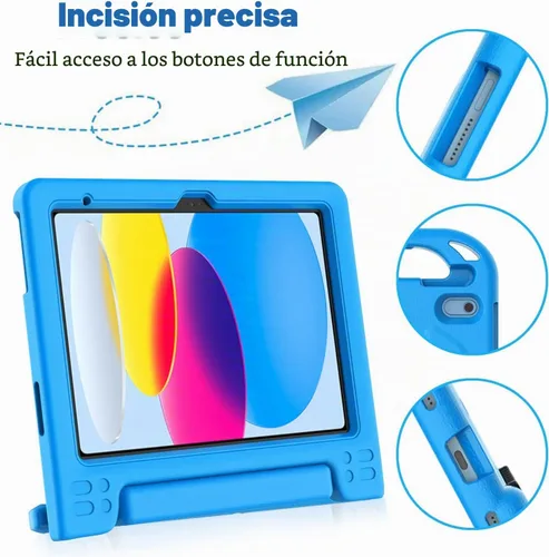 Vista 6 de BMOUO Funda para niños para iPad A16 de 11ª generación de 11 pulgadas 2025/iPad de 10ª generación de 10.9 pulgadas 2022 - con protector de pantalla