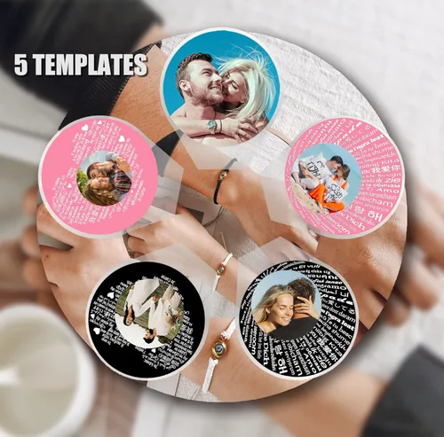 Vista 4 de EMIRISTIC Pulsera de fotos personalizada con imagen en el interior, hecha a mano, de tamaño libre, para niñas, niños, mujeres y hombres, para el día