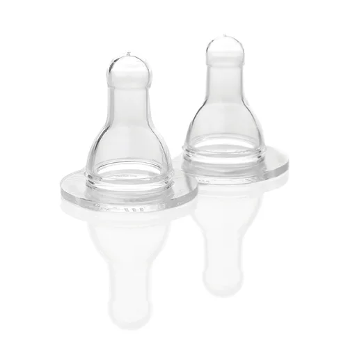 Vista 5 de Lifefactory - Tetinas de etapa 1 para botellas de vidrio de 4 y 9 onzas, 2 unidades, transparentes Silicona, libre de BPA, reutilizable, apto