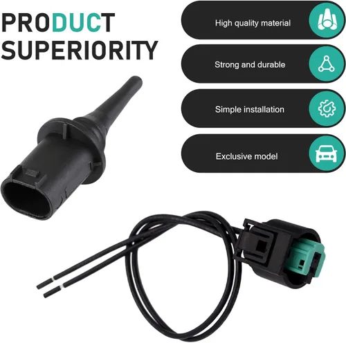 Vista 5 de 2 piezas de sensor de temperatura del aire ambiente exterior y kit de enchufe, conector de sensor de temperatura ambiente directo de importación