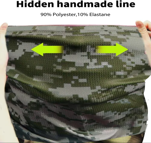 Vista 4 de Máscara facial de camuflaje militar, bandana, pasamontañas, capucha para hombres y mujeres, entrenamiento táctico, ciclismo, esquí, resistente al
