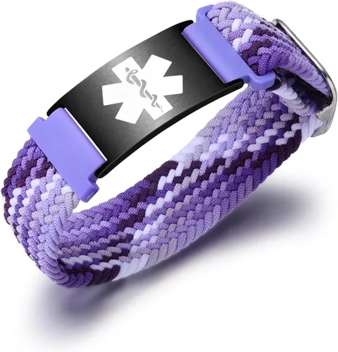 Vista 61 de Pulseras deportivas personalizadas de alerta médica para mujeres y hombres – Pulseras de identificación médica personalizadas con grabado gratuito