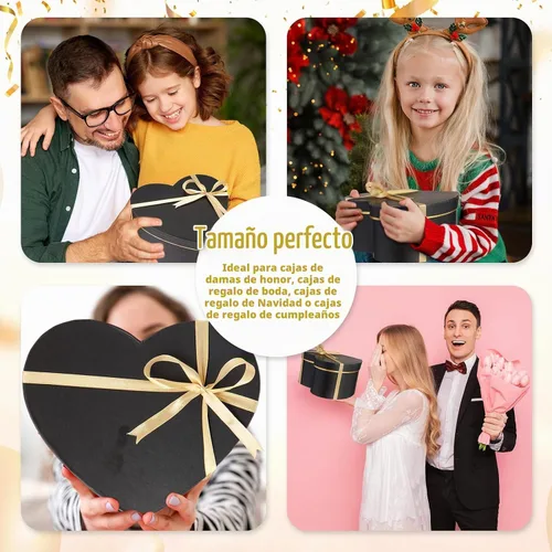 Vista 4 de Harloon 5 cajas en forma de corazón para arreglos florales, cajas de regalo, caja de corazón con tapas para el día de San Valentín, dama de honor