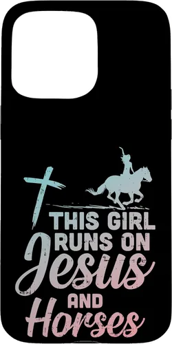 Vista 28 de Funda de regalo para iPhone 16 Girl Runs Jesus Horses Christian Horseback Equestre