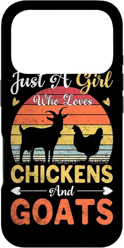 Vista 30 de Funda de regalo vintage con texto en inglés «Just A Girl Who Loves Chickens and Goats Farmer» para iPhone 17