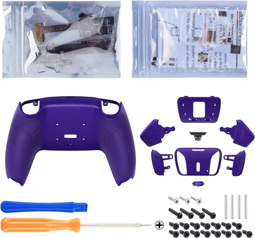 Vista 3 de eXtremeRate Galactic Purple Rubberized Grip Programable RISE4 Remap Kit for PS5 Controller BDM-010 BDM-020, Upgrade Board & Redesigned Back Shell &