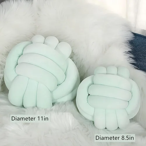 Vista 3 de Almohadas redondas con forma de nudo (menta, 11 pulgadas)