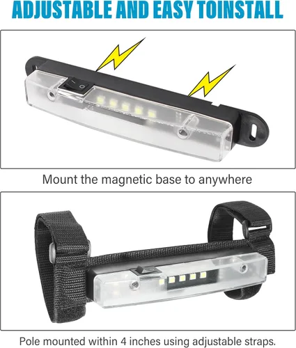 Vista 4 de RACOONA Luz de cúpula UTV, luz interior UTV, luz LED universal para montaje en barra antivuelco, accesorios de automóvil, luz interior de cúpula