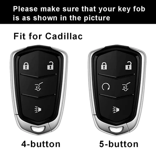Vista 2 de ontto Compatible con Cadillac Key Fob Cover Marble Pattern Key Skin Durable Key Holder Azul