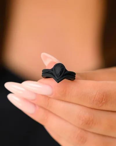 Vista 3 de Rinfit - Anillos de silicona para mujer - Anillo de compromiso en forma de pera de silicona - Alianzas de boda de goma para mujer - Diseño patentado