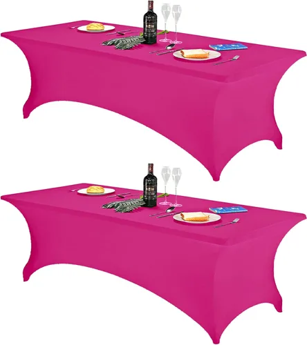 Vista 156 de FORLIFE - Funda de mesa de elastano, mantel ajustado de 4 pies para mesas rectangulares, funda elástica para patio, universal para bodas, banquetes