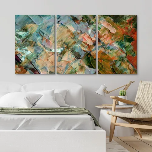 Vista 323 de wall26 Lienzo enmarcado para pared, juego de arte de acuarela pastel, paisaje rural, ilustraciones con formas abstractas, arte moderno, decorativo