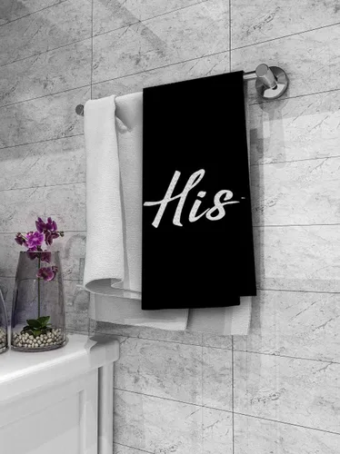 Vista 4 de DIBOR Love Quote - Toallas de baño para él y ella, paño de secado absorbente decorativo de amor, toallas de mano, paños de cocina, paños de cocina