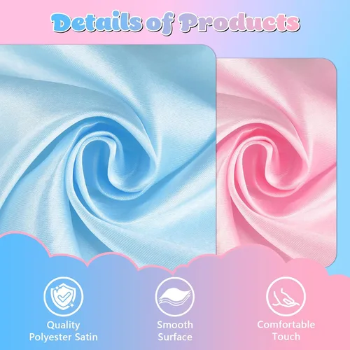 Vista 4 de Jspupifip - 12 caminos de mesa de satén de 11 x 72 pulgadas para baby shower, revelación de género, Año Nuevo, Día de San Valentín, banquete