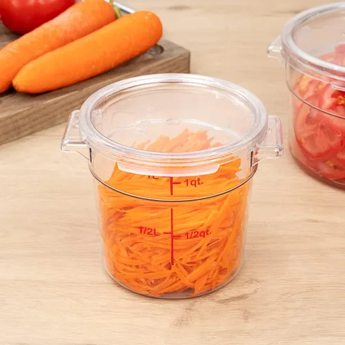 Vista 7 de Restaurantware -Solo tapa: Tapa de contenedor de almacenamiento de alimentos Met Lux, 1 tapa redonda para marinar - Los contenedores se venden por