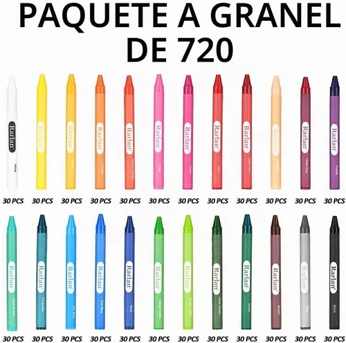 Vista 4 de Rarlan Crayones a granel, 30 paquetes de crayones con 24 colores surtidos