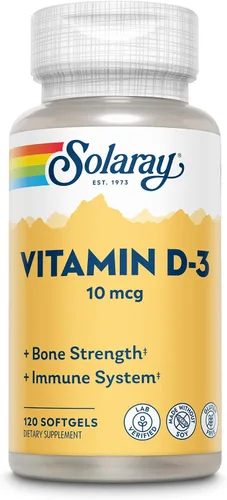 Vista 2 de SOLARAY Vitamina D-3-400 UI 120 cápsulas blandas