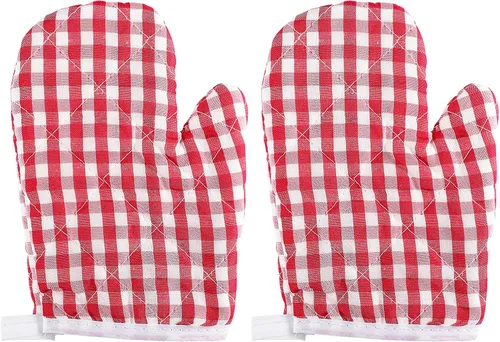 Vista 11 de 2 guantes de horno para cocina de juegos, guantes antiquemaduras, guantes de horno de microondas, guantes de cocina para hornear de forma segura