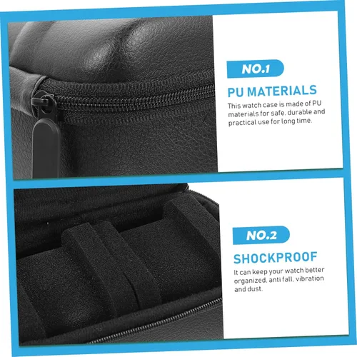 Vista 9 de Holibanna 2pcs Watch Box Pu Watch Case Travel Watch Organizer Relojes Para Hombre Watch Showing Case Watch Pouch Men Watches Watch Storage Case Men