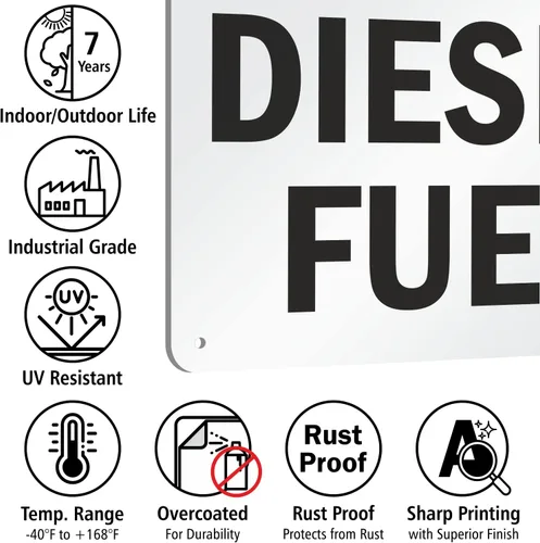 Vista 7 de SmartSign Letrero "Diesel Combustible" Aluminio de 7" x 10