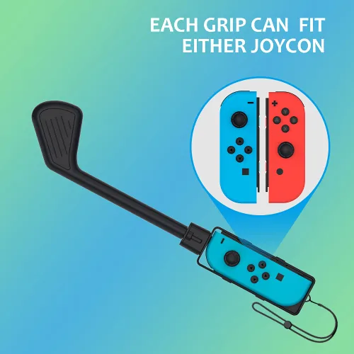 Vista 2 de Uxilep Golf Club for Mario Golf Super Rush - Nintendo Switch Joy-con AccessoriesMini Golf Clubs Hand Grip Accessories with Wrist Strap for Joy Cons