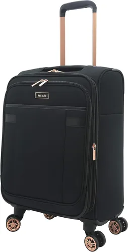 Vista 6 de kensie Hudson Softside - Juego de equipaje giratorio de 3 piezas negro con oro rosa Hudson Softside - Juego de equipaje giratorio de 3 piezas