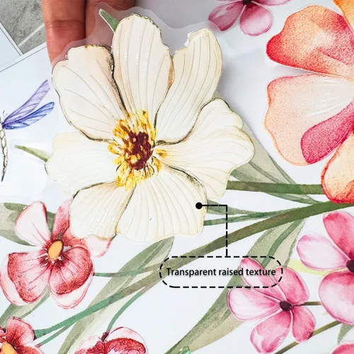 Vista 9 de 2 hojas de calcomanías de pared de hadas para dormitorio de niñas, murales de pared de flores, vinilo para despegar y pegar, calcomanías de pared