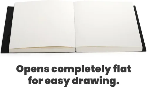 Vista 7 de Elsjoy Cuaderno de bocetos negro grueso, 3 tamaños, A5/A4/B5, cuaderno de dibujo en blanco para pintura, acuarela, 128 hojas/256 páginas por libro